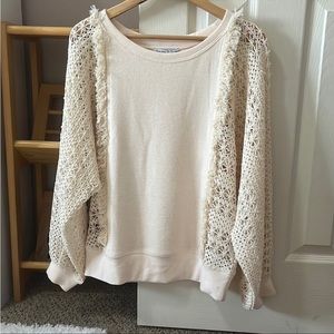 Cream Fringe Sweater